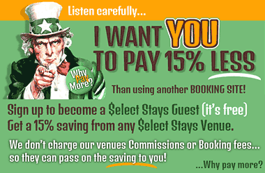 Get a 15% saving from any Select Stays venue